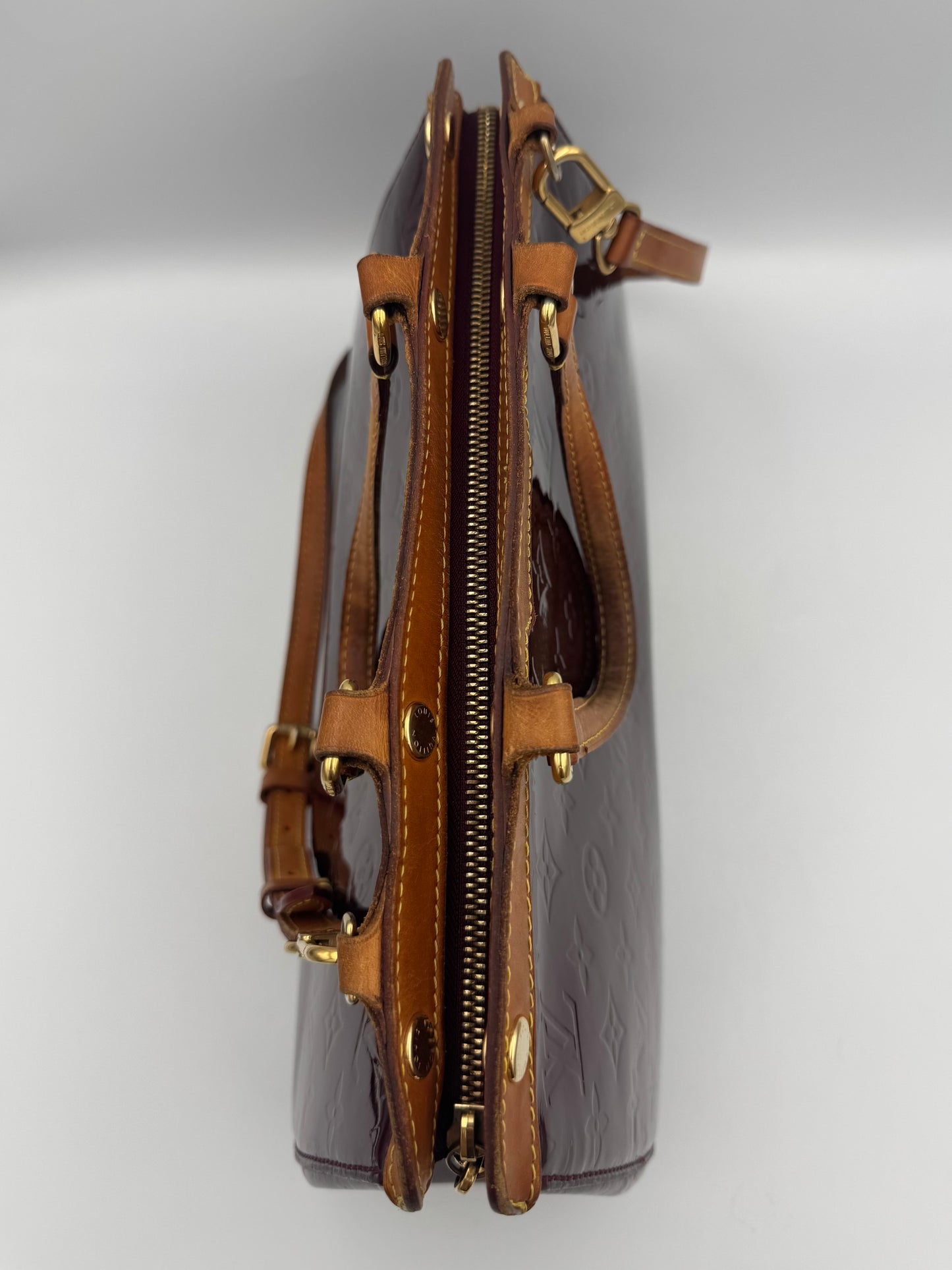 LOUIS VUITTON 2012 Monogram Vernis Brea MM Satchel