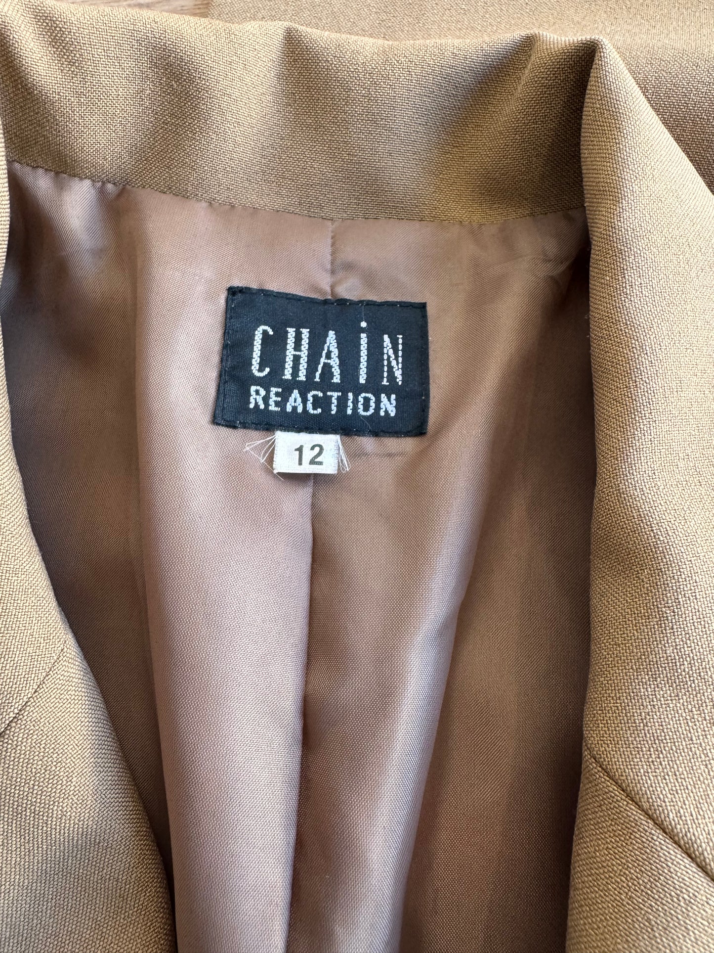 Vintage Chain Reaction beige Long Blazer - size 12