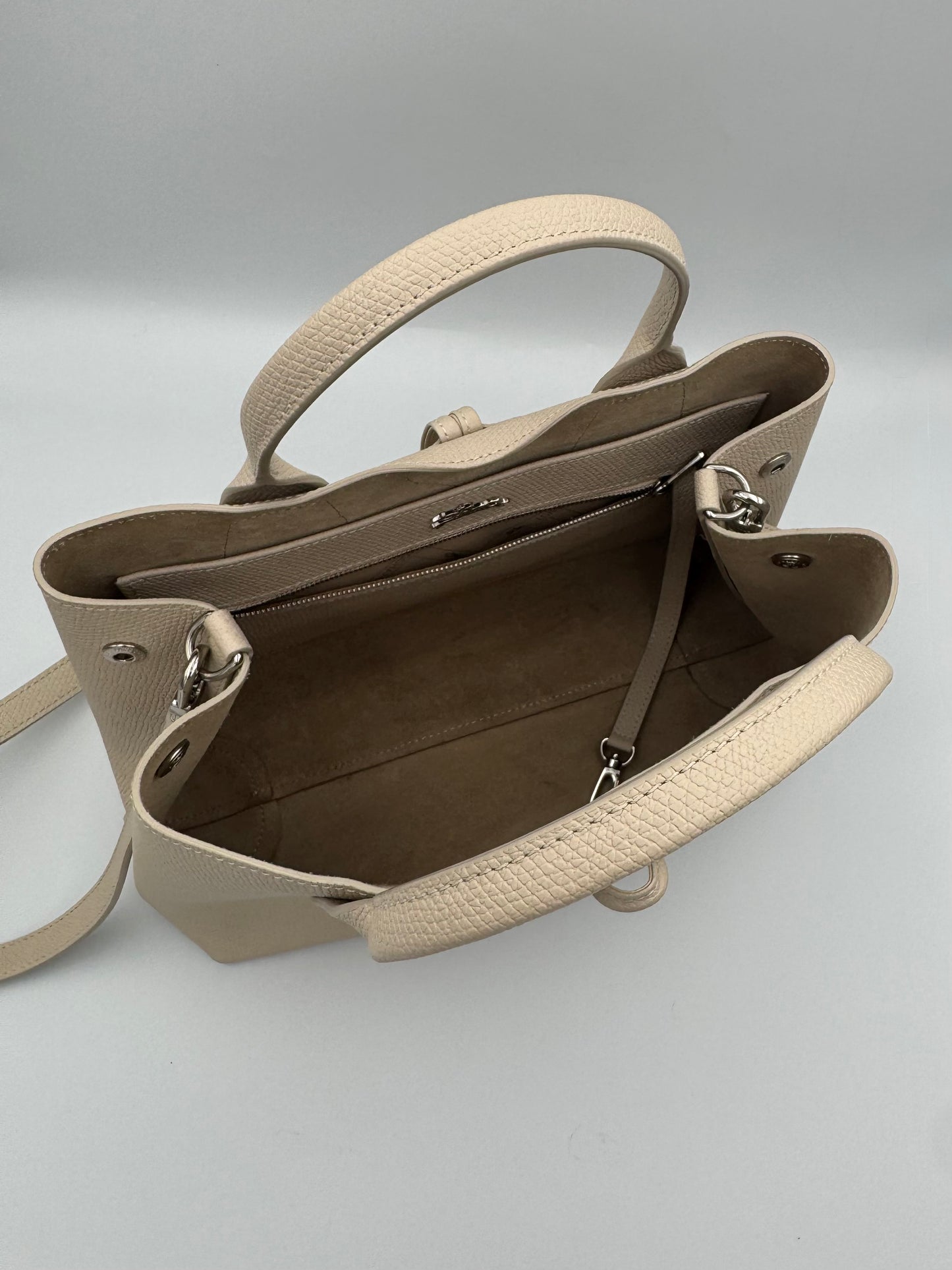 Longchamp Le Roseau Medium in Cream Handbag