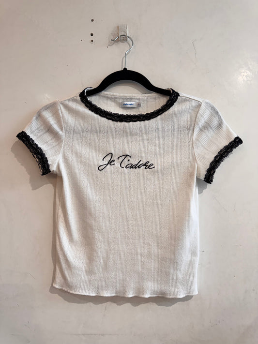 Valleygirl “Je t’adore” Baby Tshirt- size S