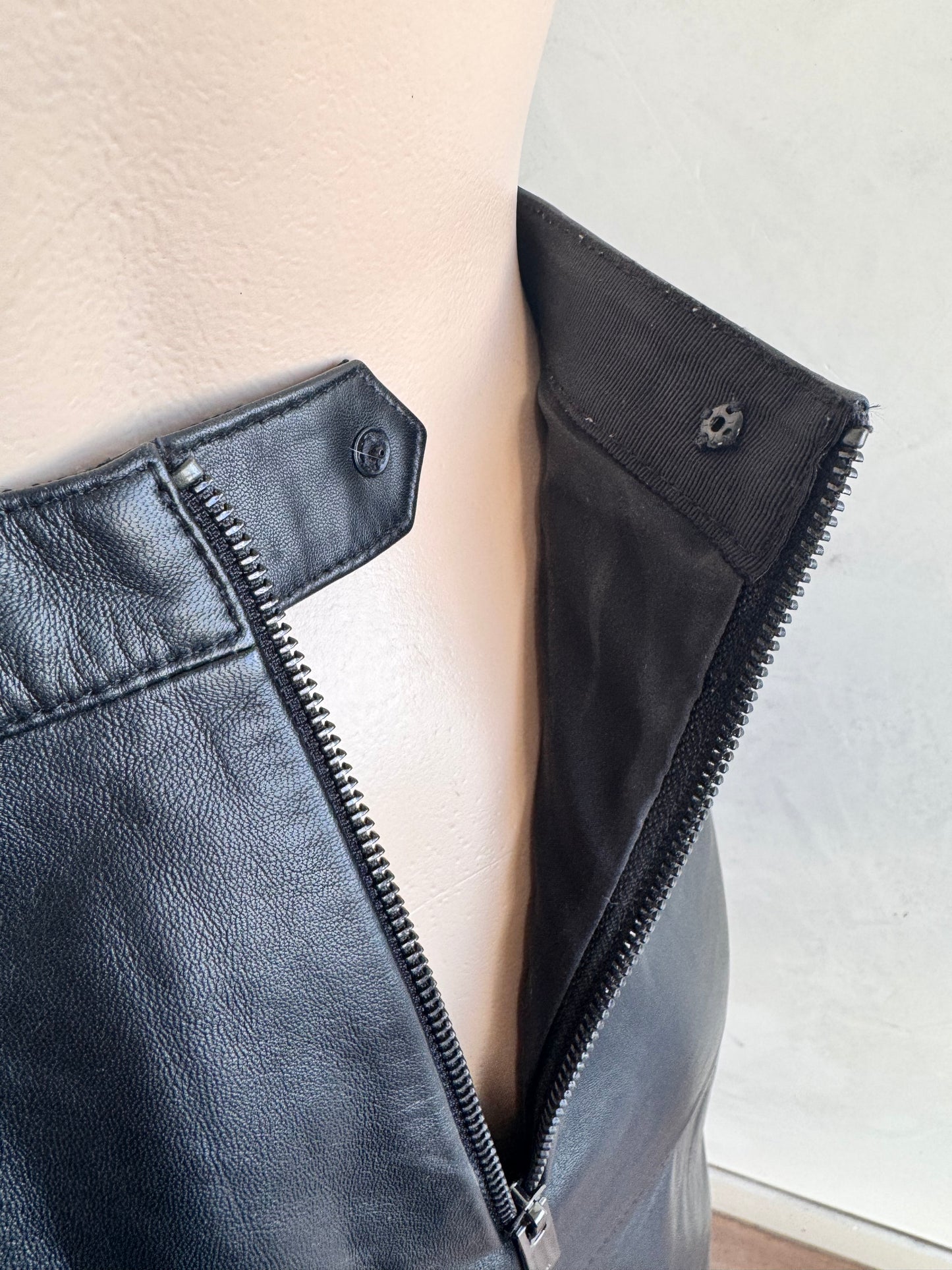Marcs Black Mini Leather Skirt - size 6