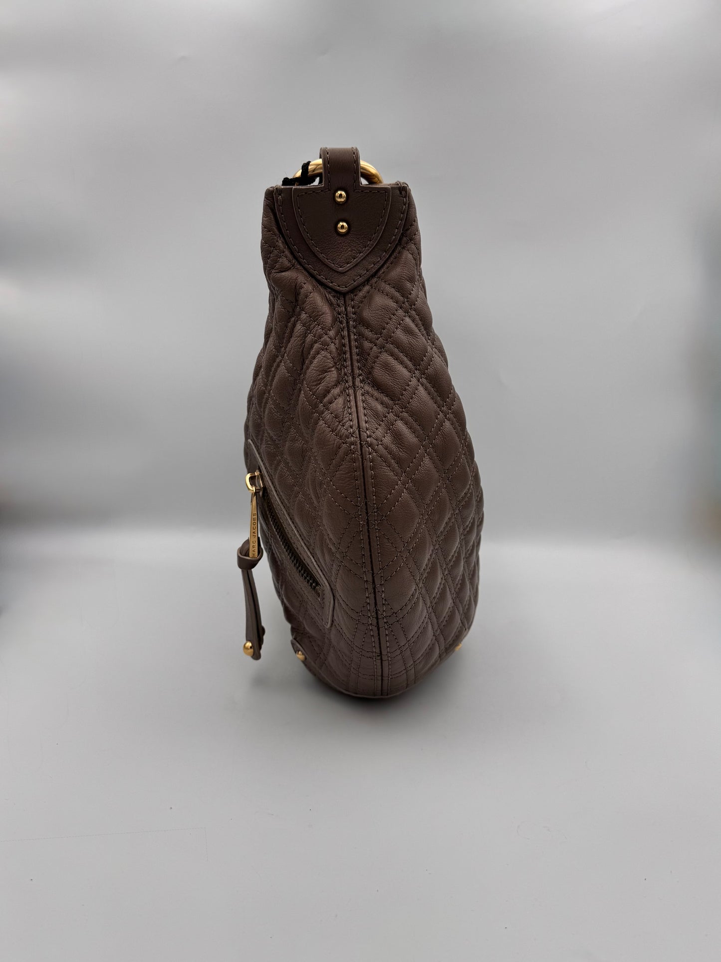 MARC JACOBS Hobo Banana Calf Leather Bag in Mouse
