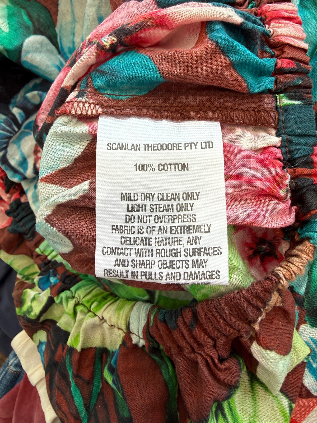 Multicoloured Scanlan Theodore Cocoa Floral Off Shoulder Top - size 6 Size