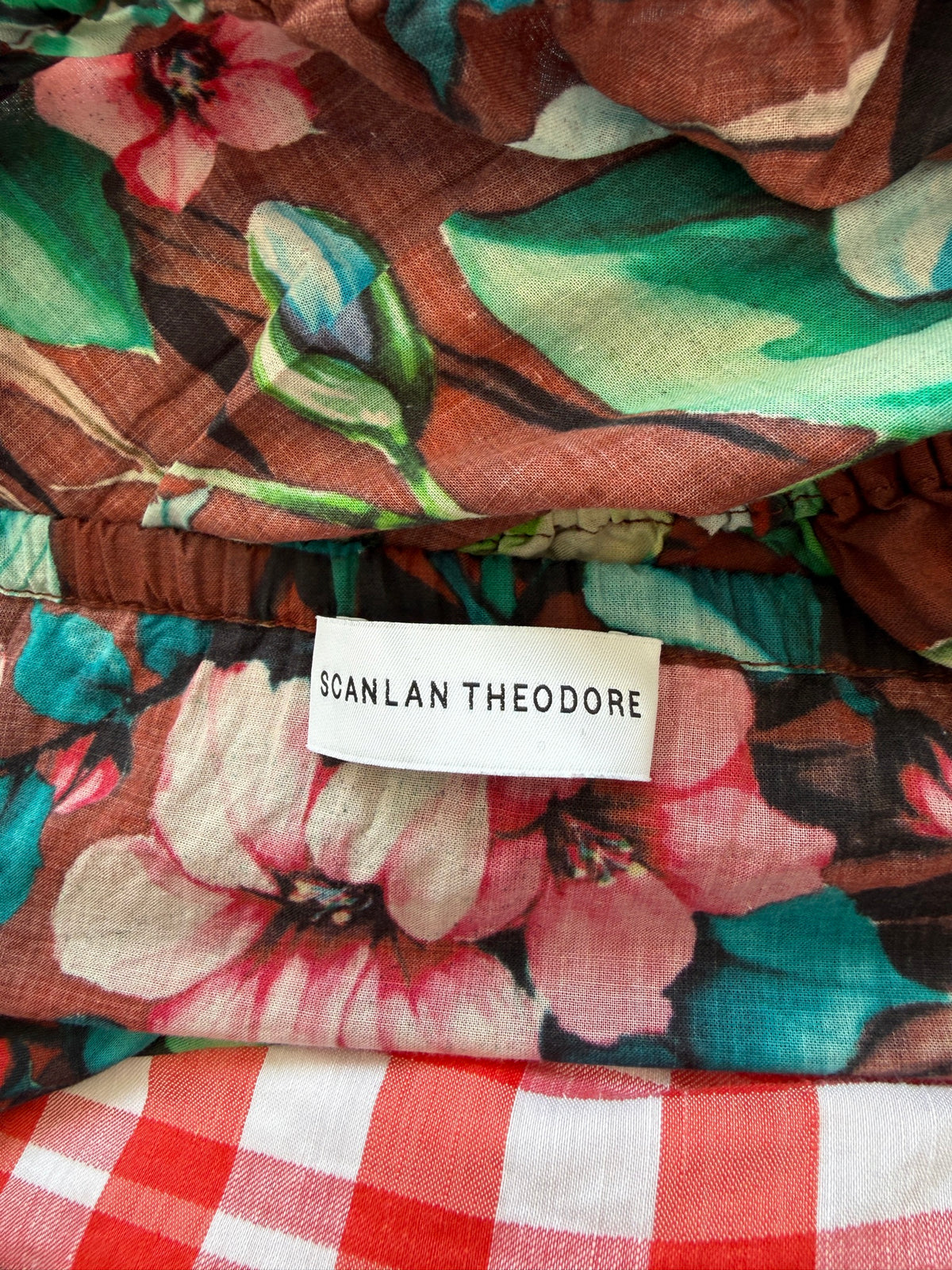 Multicoloured Scanlan Theodore Cocoa Floral Off Shoulder Top - size 6 Size