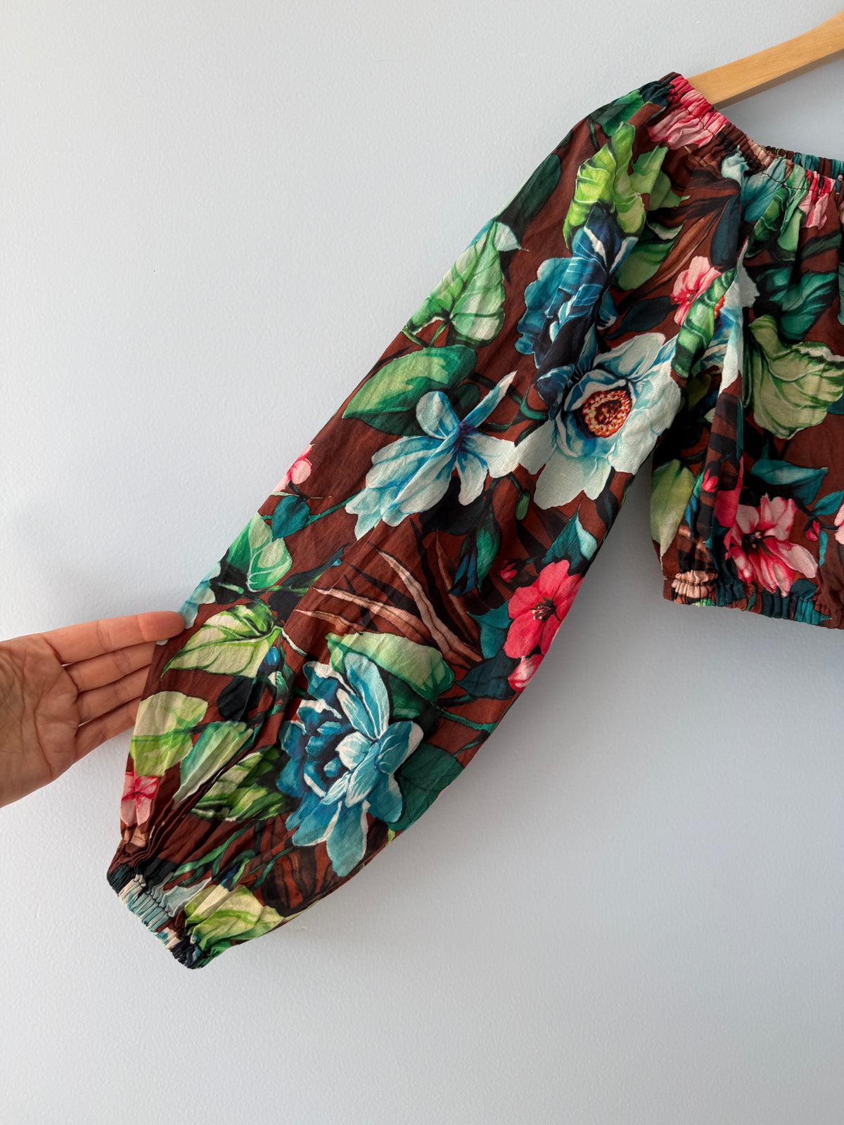 Multicoloured Scanlan Theodore Cocoa Floral Off Shoulder Top - size 6 Size