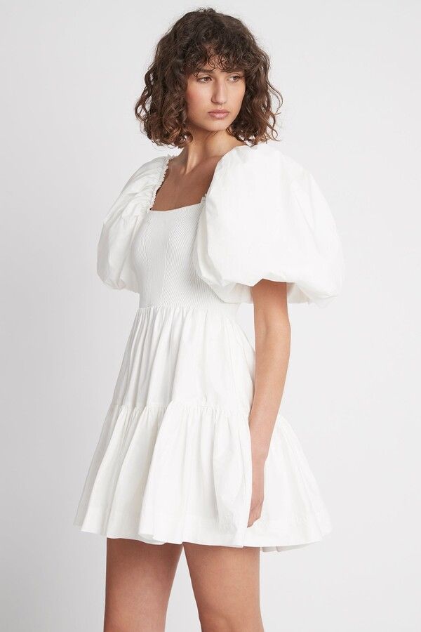 White Aje White Puff Sleeve Mini Dress - size 6 Size