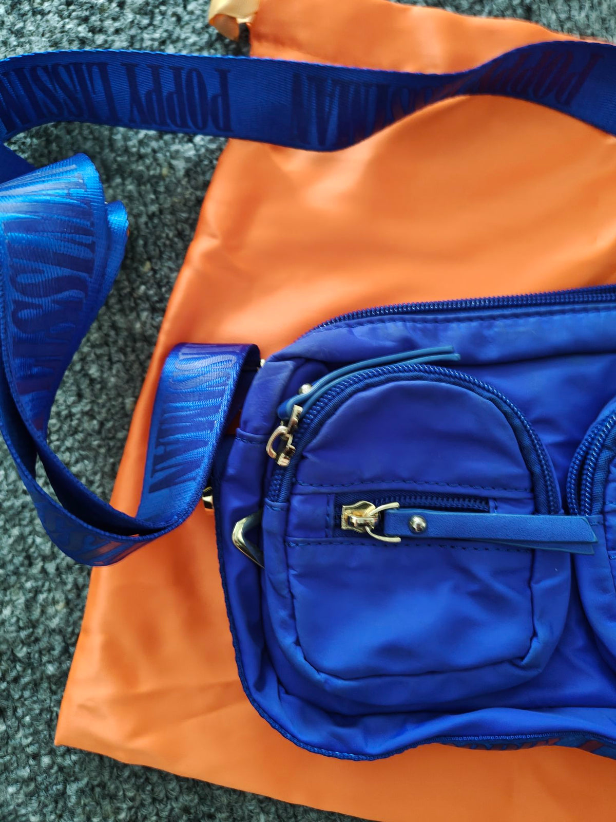 Blue Poppy Lissiman Blue Nylon Crossbody Bag Size O/S