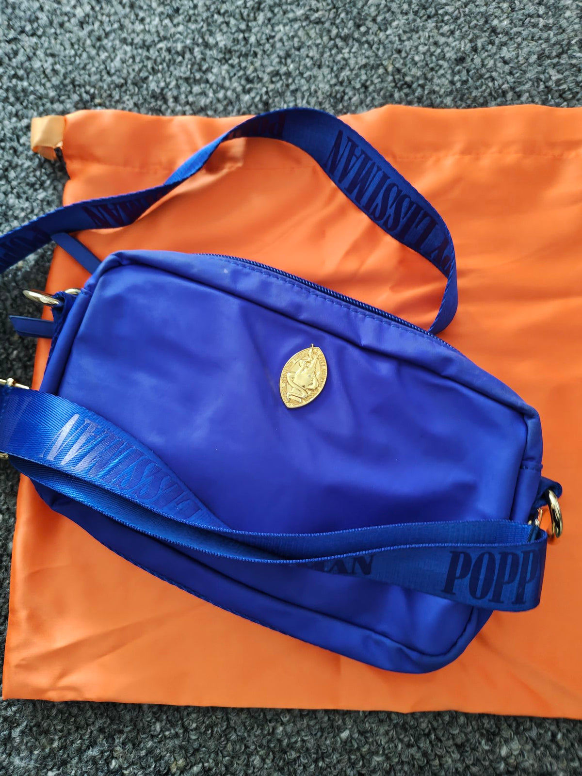 Blue Poppy Lissiman Blue Nylon Crossbody Bag Size O/S