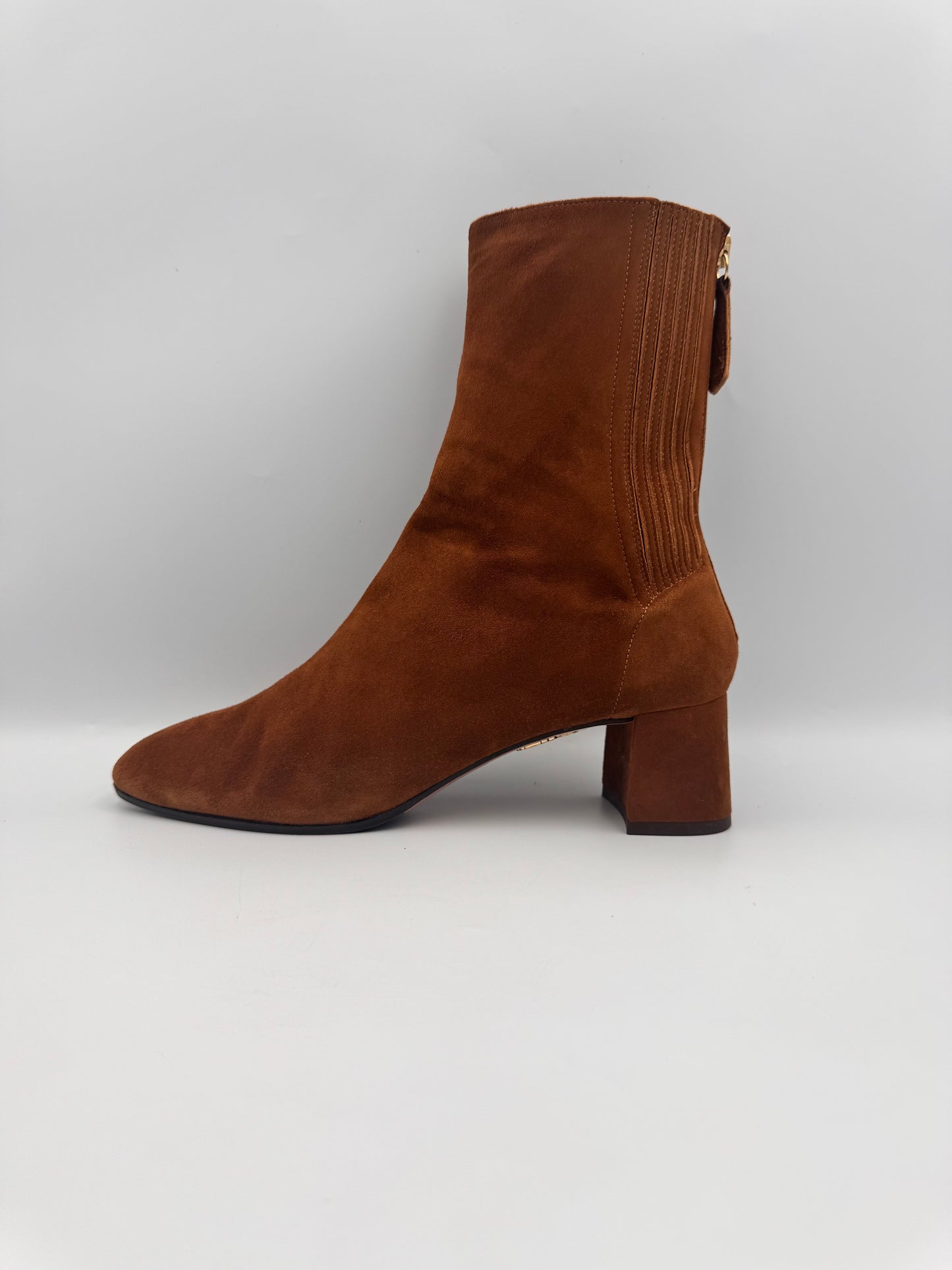 AQUAZZURA Saint Honoré Brown Suede Boots Size 38