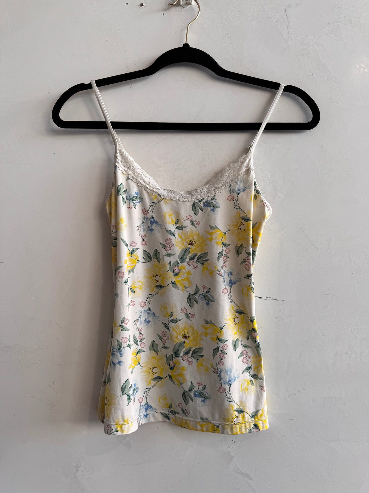 Jockey yellow print lace trim cami - size S