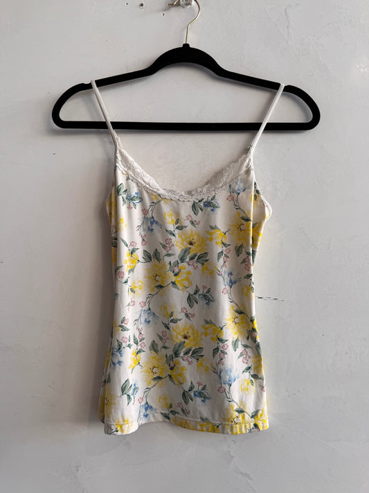 Jockey yellow print lace trim cami - size S