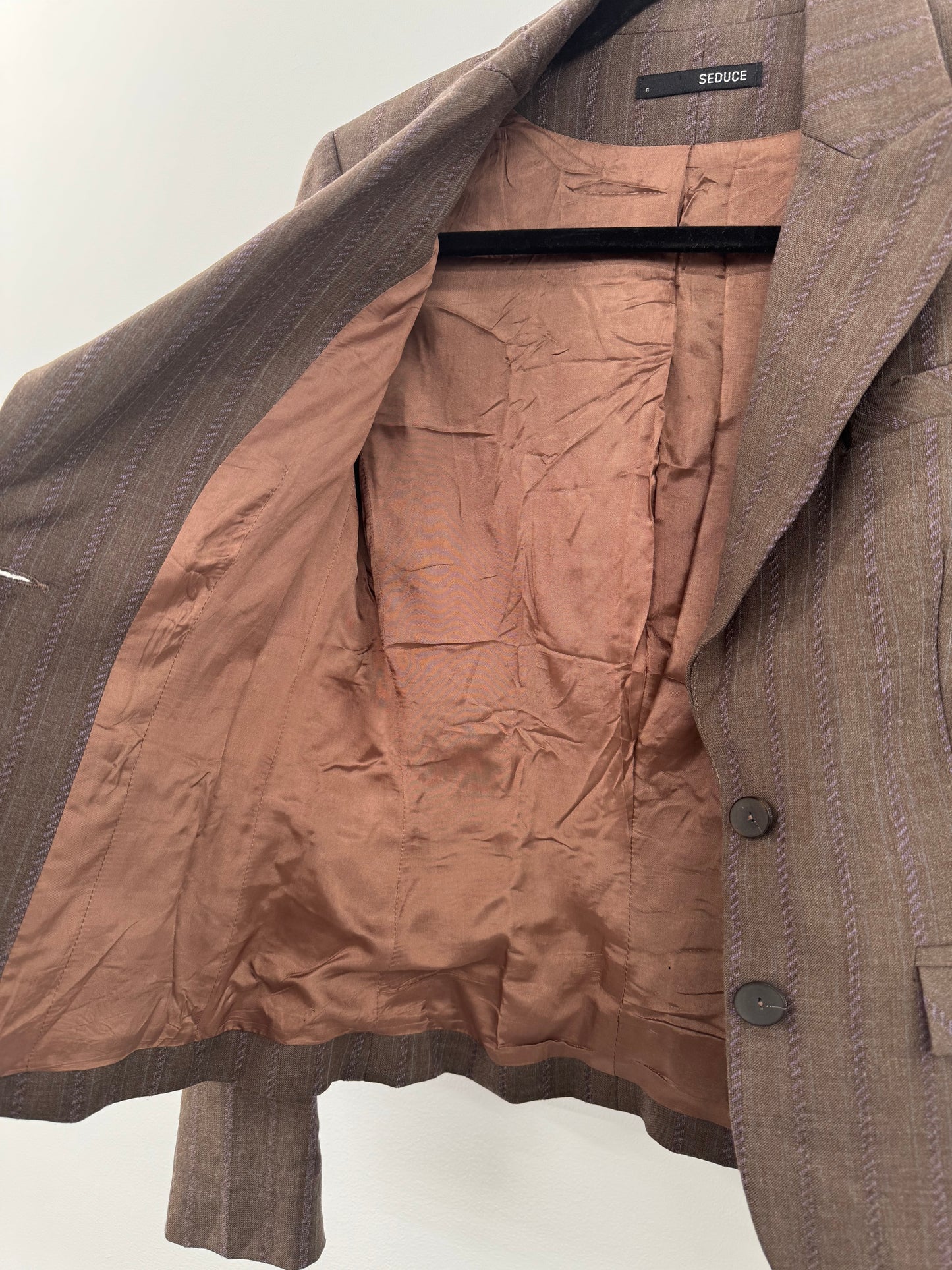 Seduce Taupe Wool Jacket - Size 6