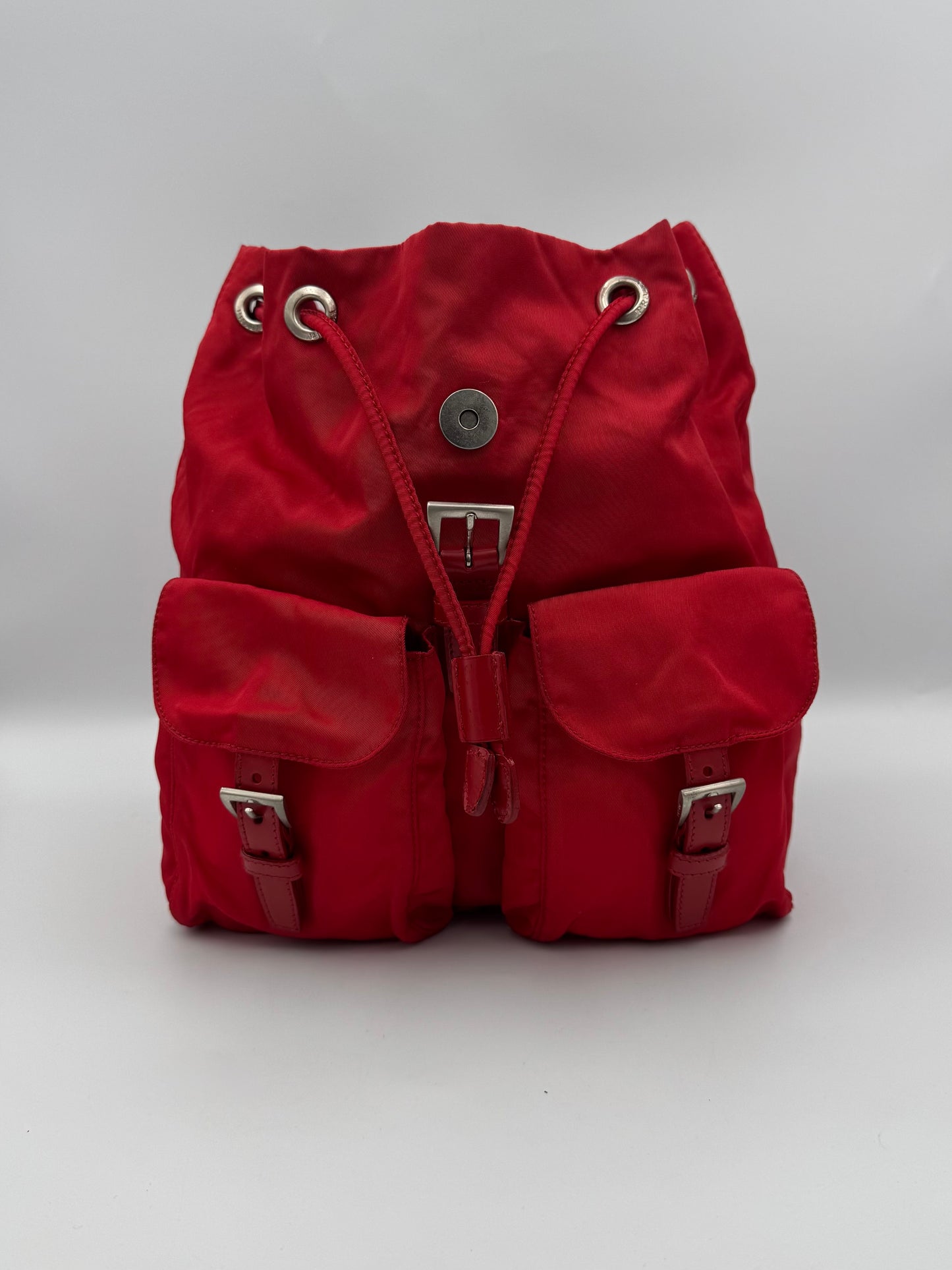 PRADA Red Vela Small Backpack