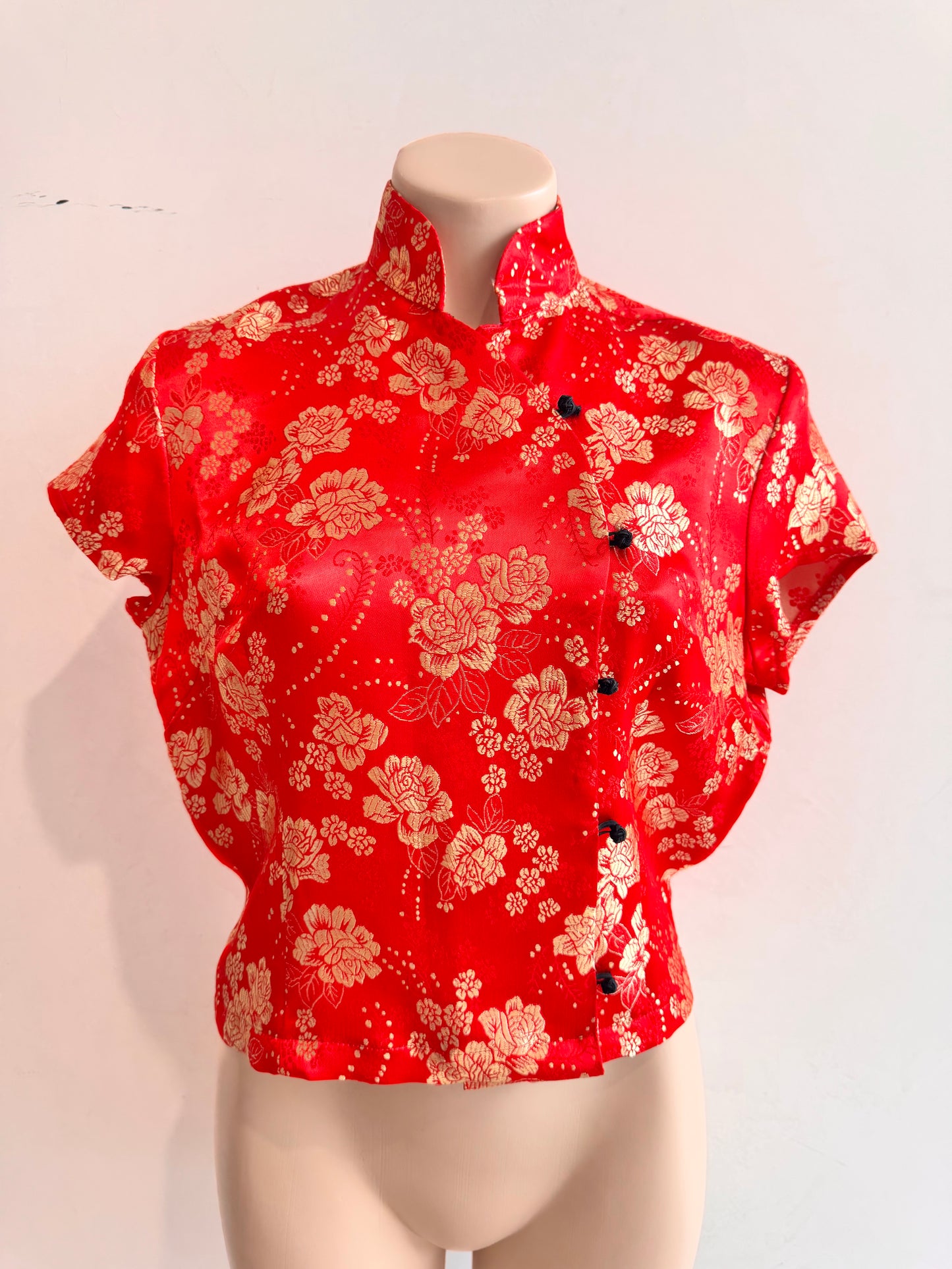 Vintage Kamikaze Red Mandarin Top - size 14