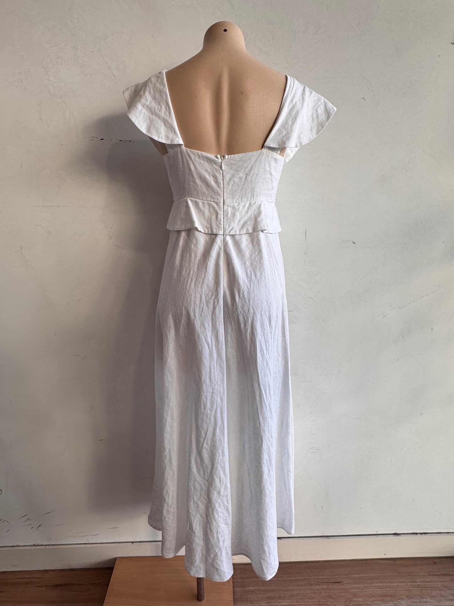 Seed Whisper White Linen dress NWT - size 8