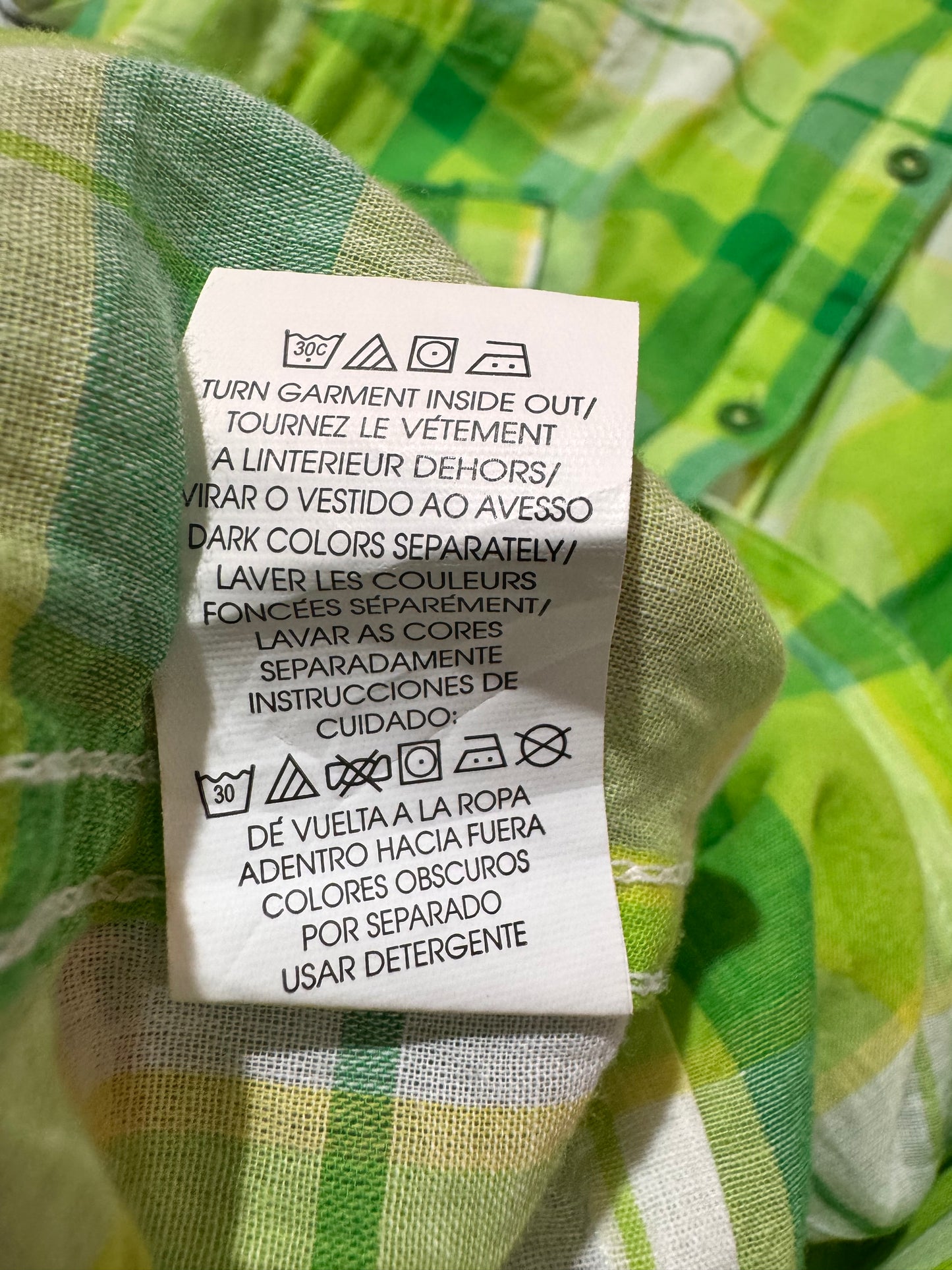 Shojo Green Check Shirt - size XS