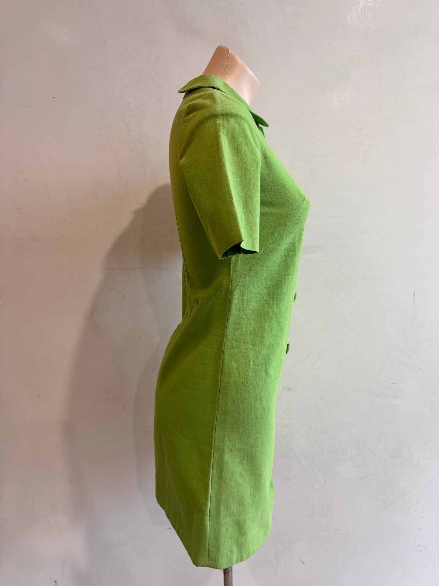 Retro Green Apple Mini Dress - size 8