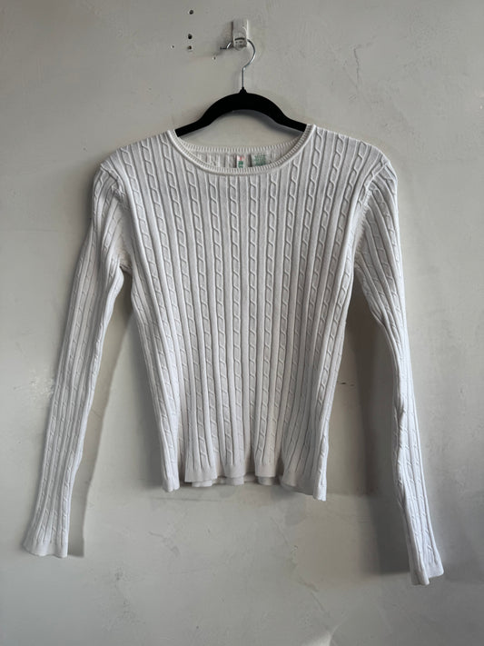 Vintage BlissBlass white cable knit top - size S