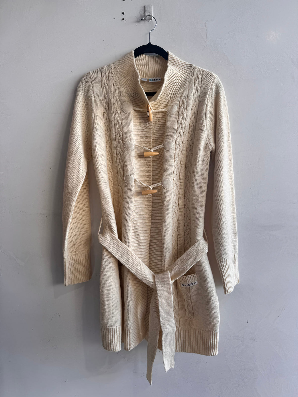 Vintage Billabong Cream Long Cardigan - size 12