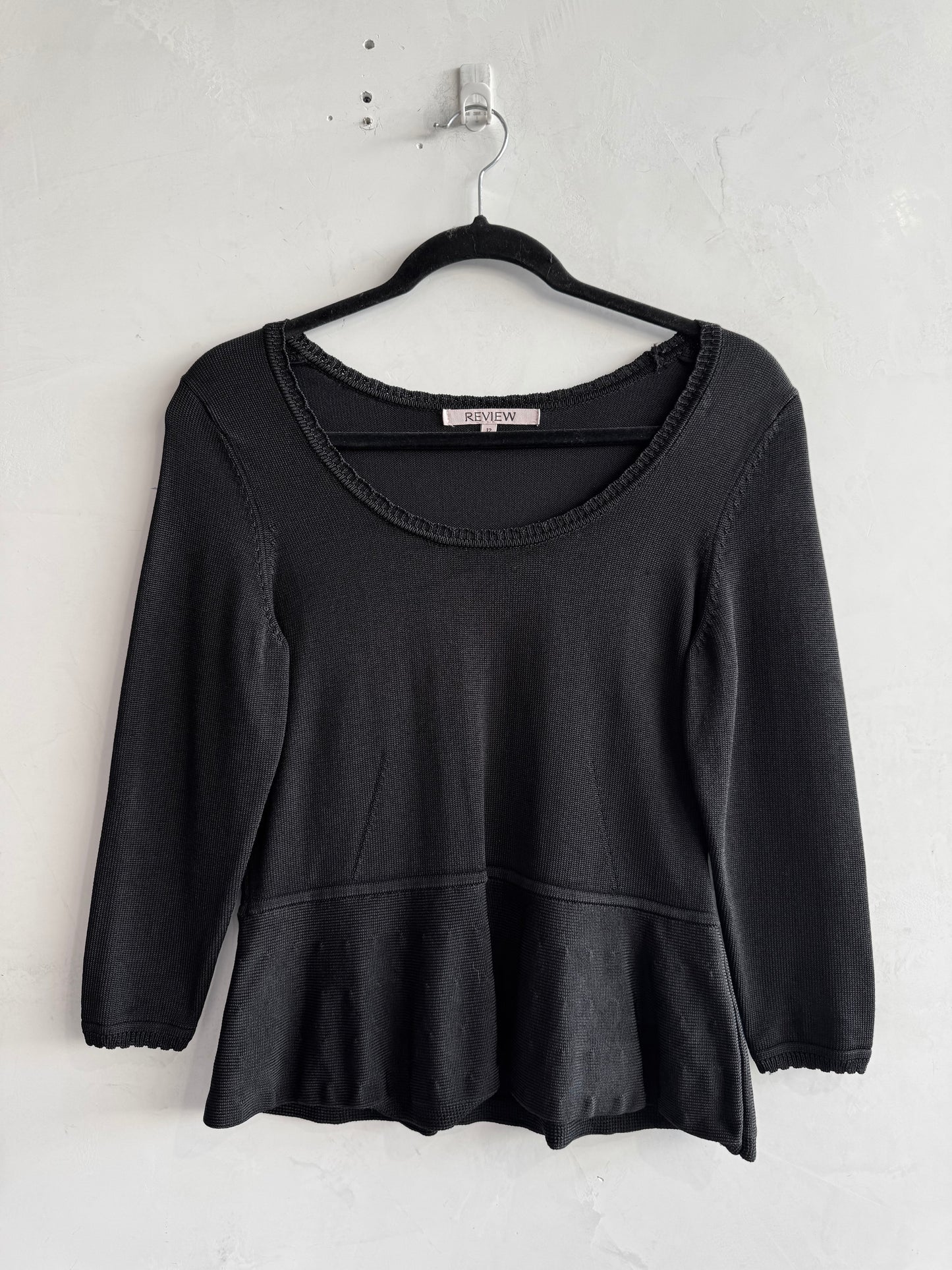 Vintage Review black Knit top size 12