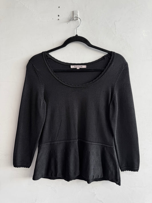 Vintage Review black Knit top size 12