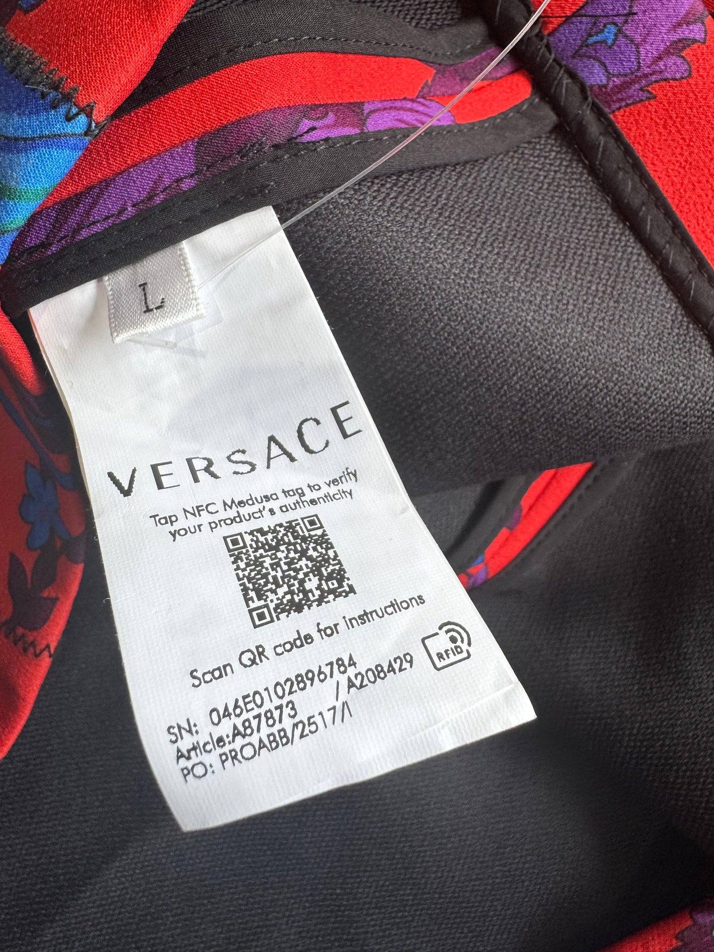 Versace multi print mini dress - size L