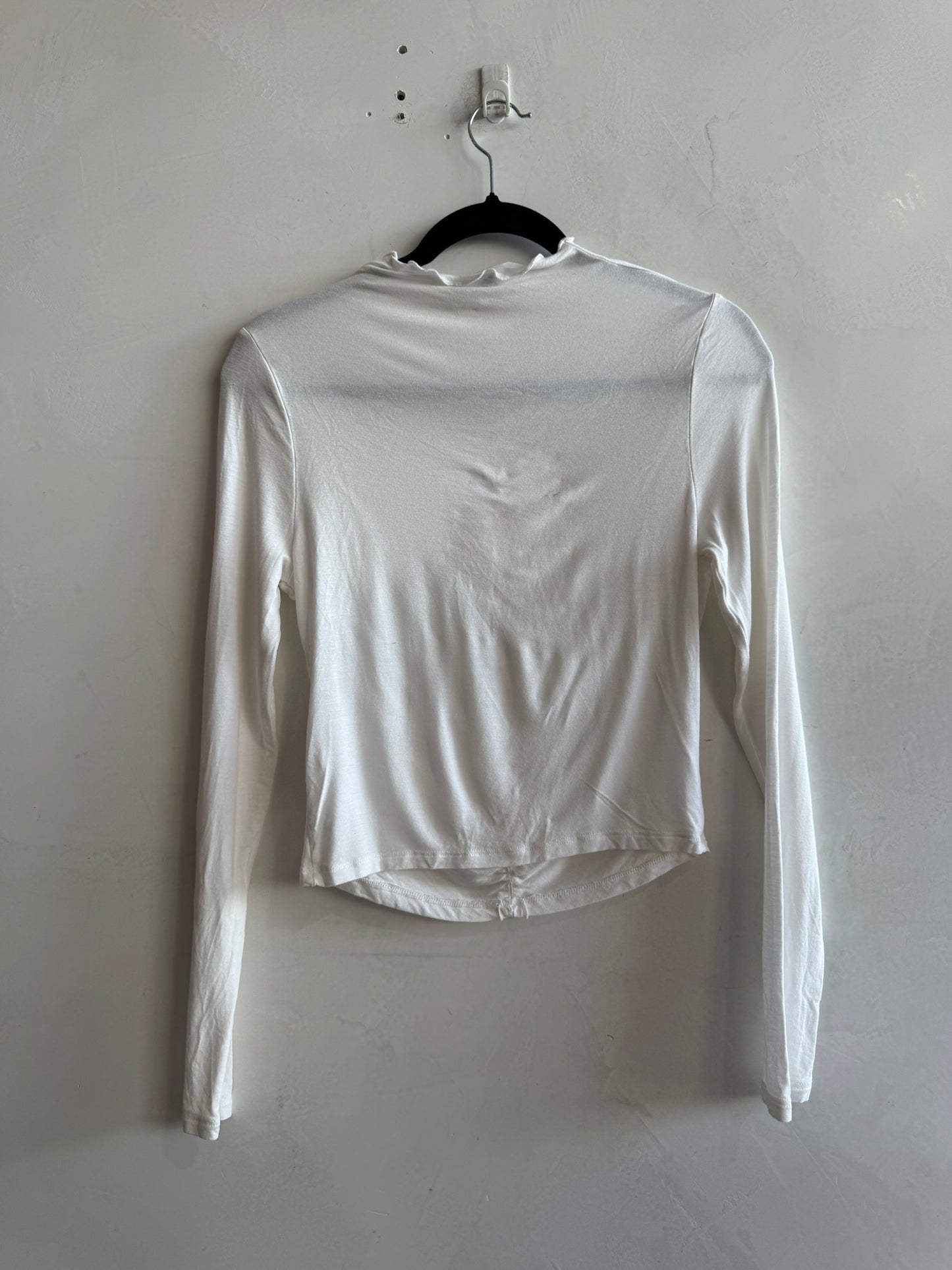Miss Selfridge white LongSleeve gathered top - size 14