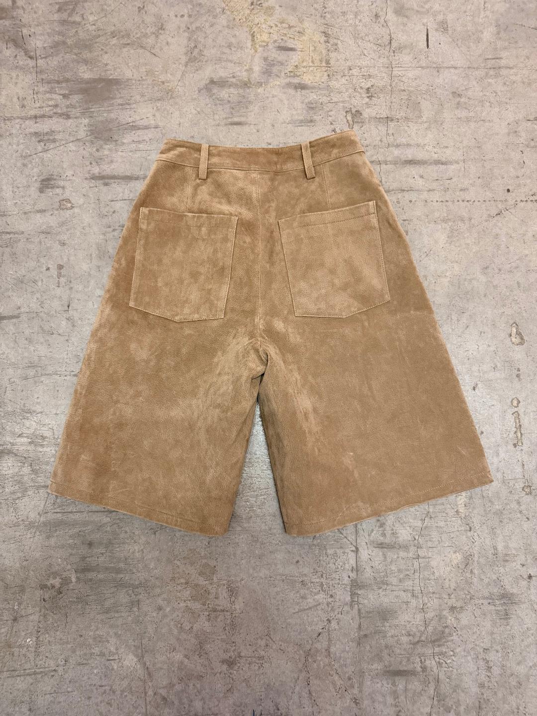 Brown Ena Pelly Tan Suede Shorts - size 6 Size
