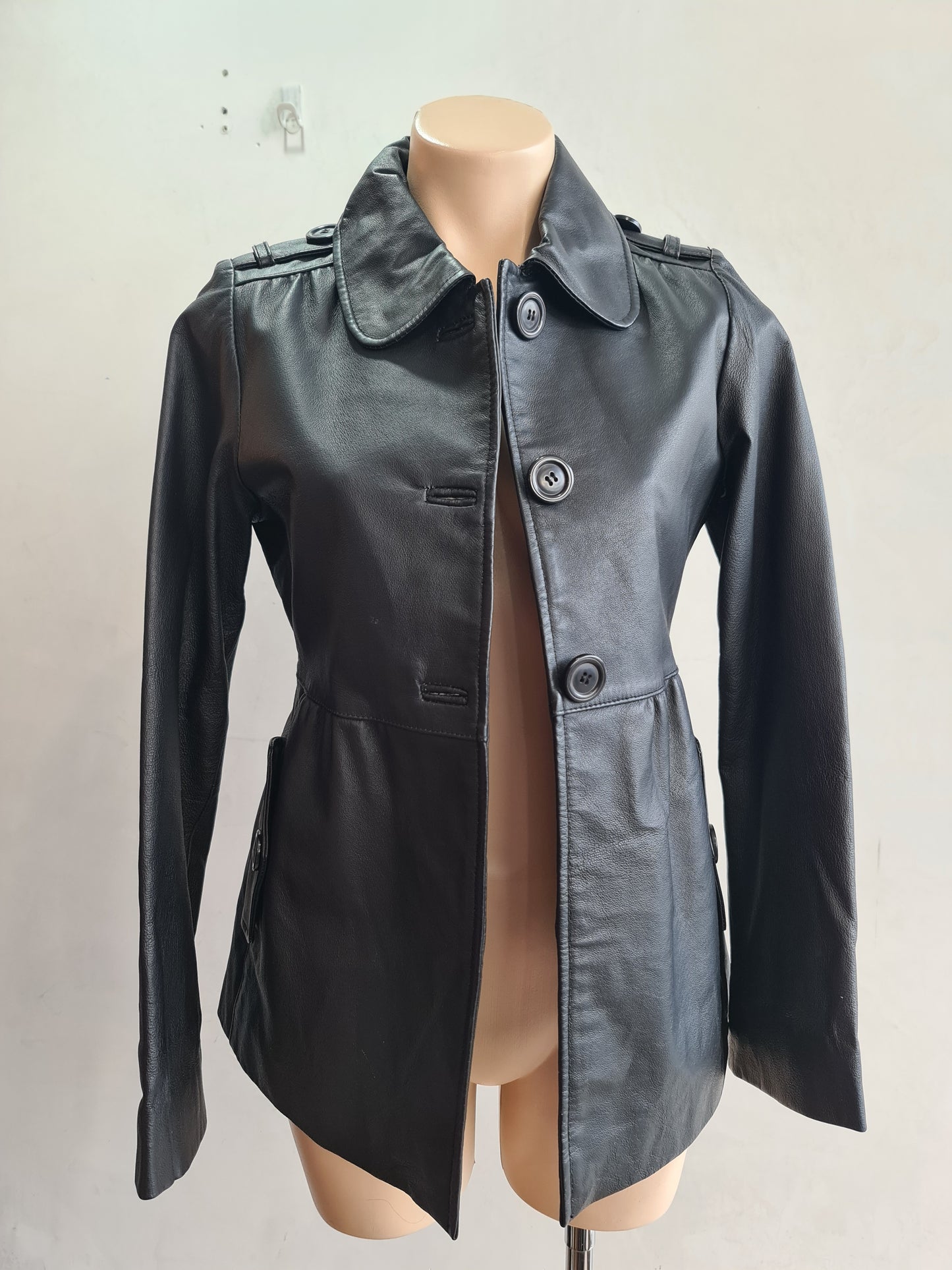 Black Leather Jacker XS