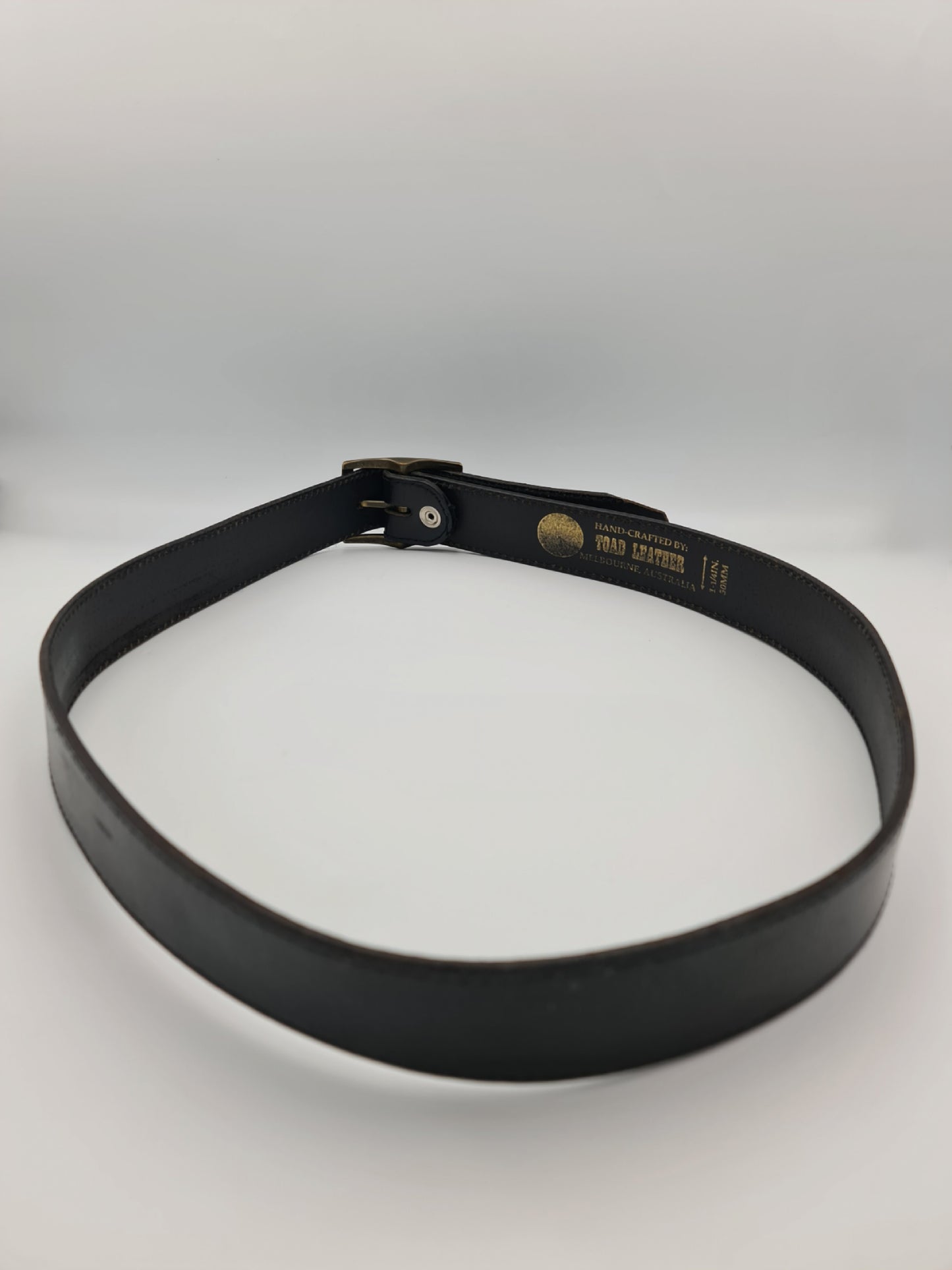 Toad Leather Black Belt - size L/XL