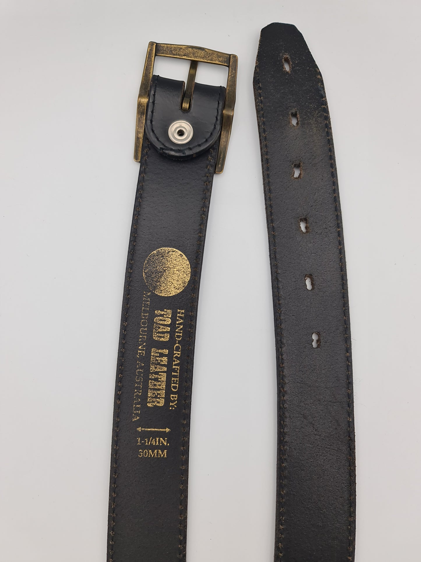 Toad Leather Black Belt - size L/XL