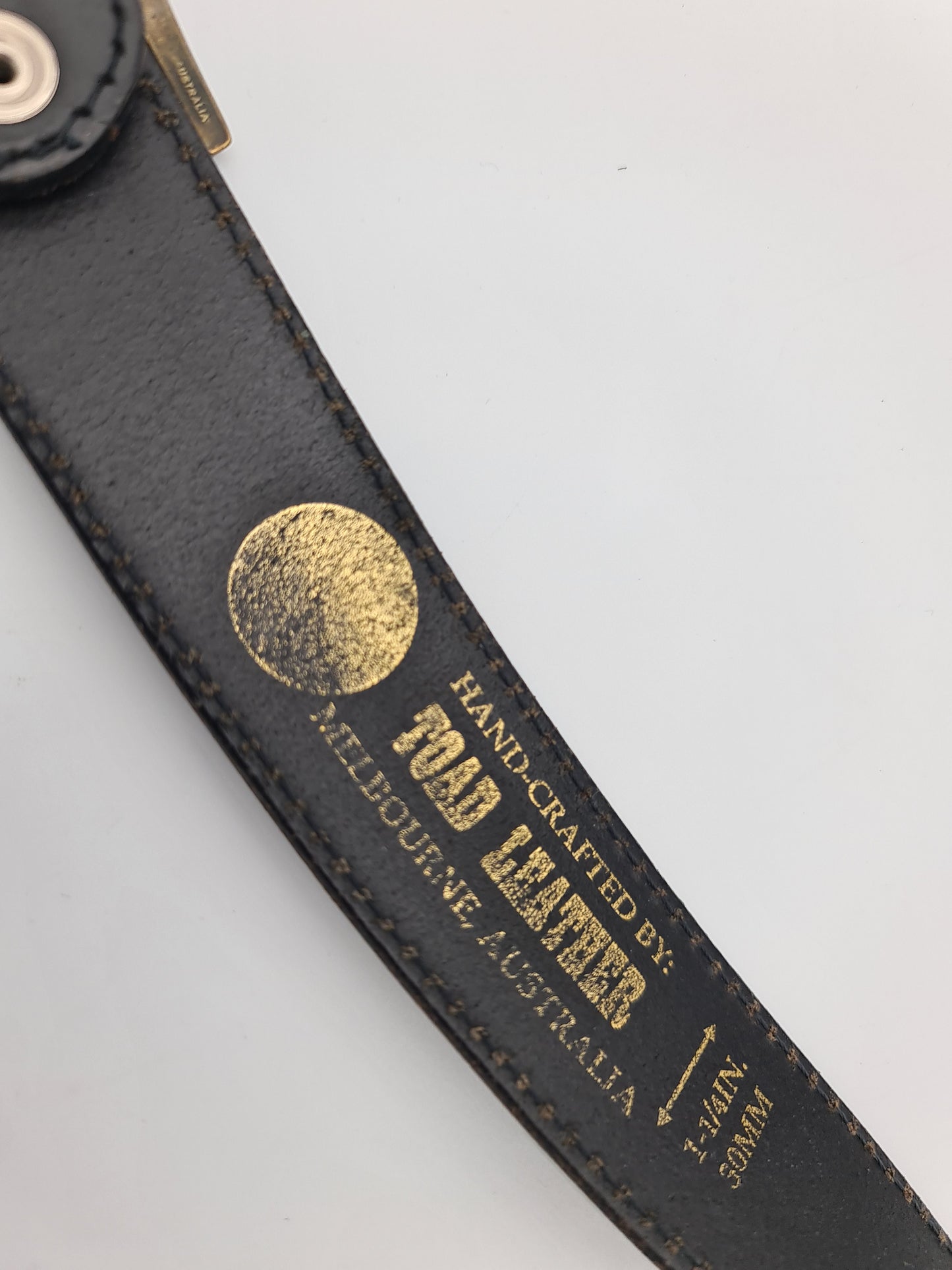 Toad Leather Black Belt - size L/XL