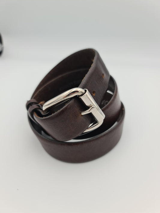 Midas Brown Leather Belt - size S