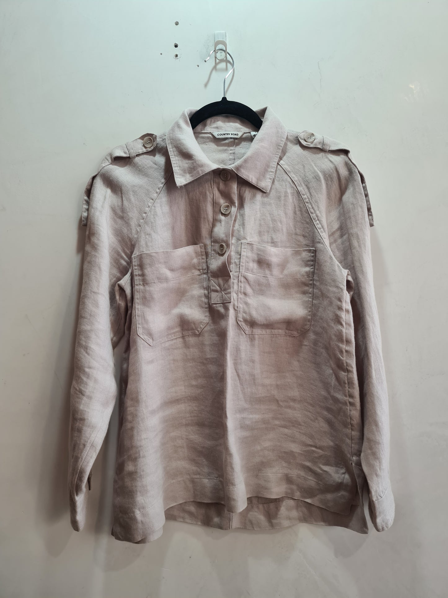 Country Road Oat linen Shirt - size 6
