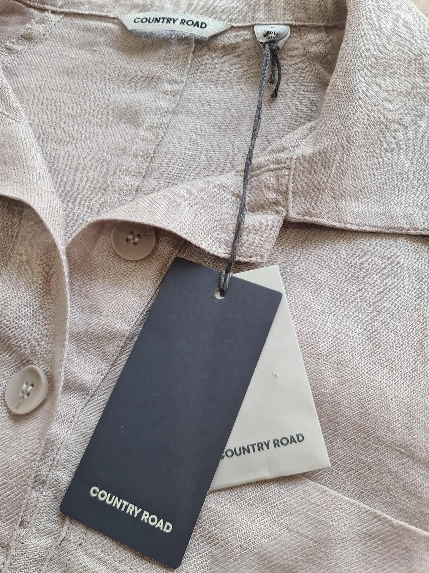 Country Road Oat linen Shirt - size 6