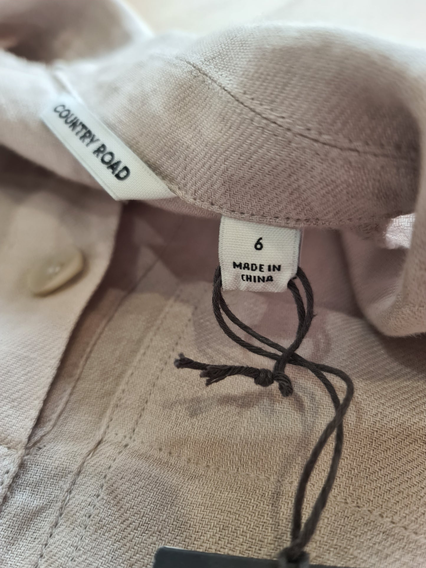 Country Road Oat linen Shirt - size 6