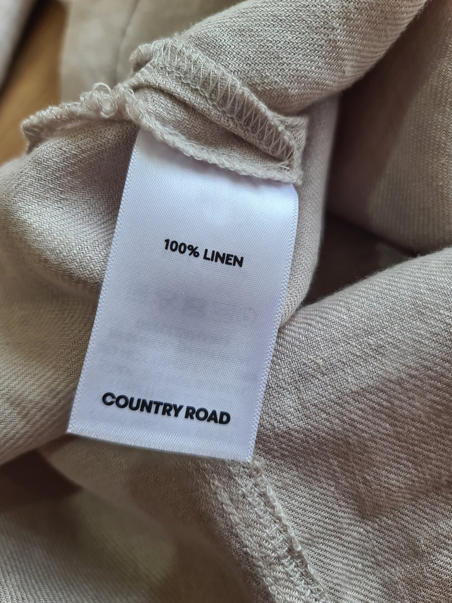 Country Road Oat linen Shirt - size 6