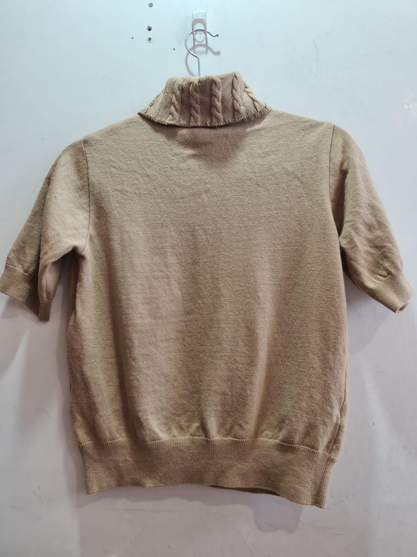 Daks Beige High Neck Knit Top - size S