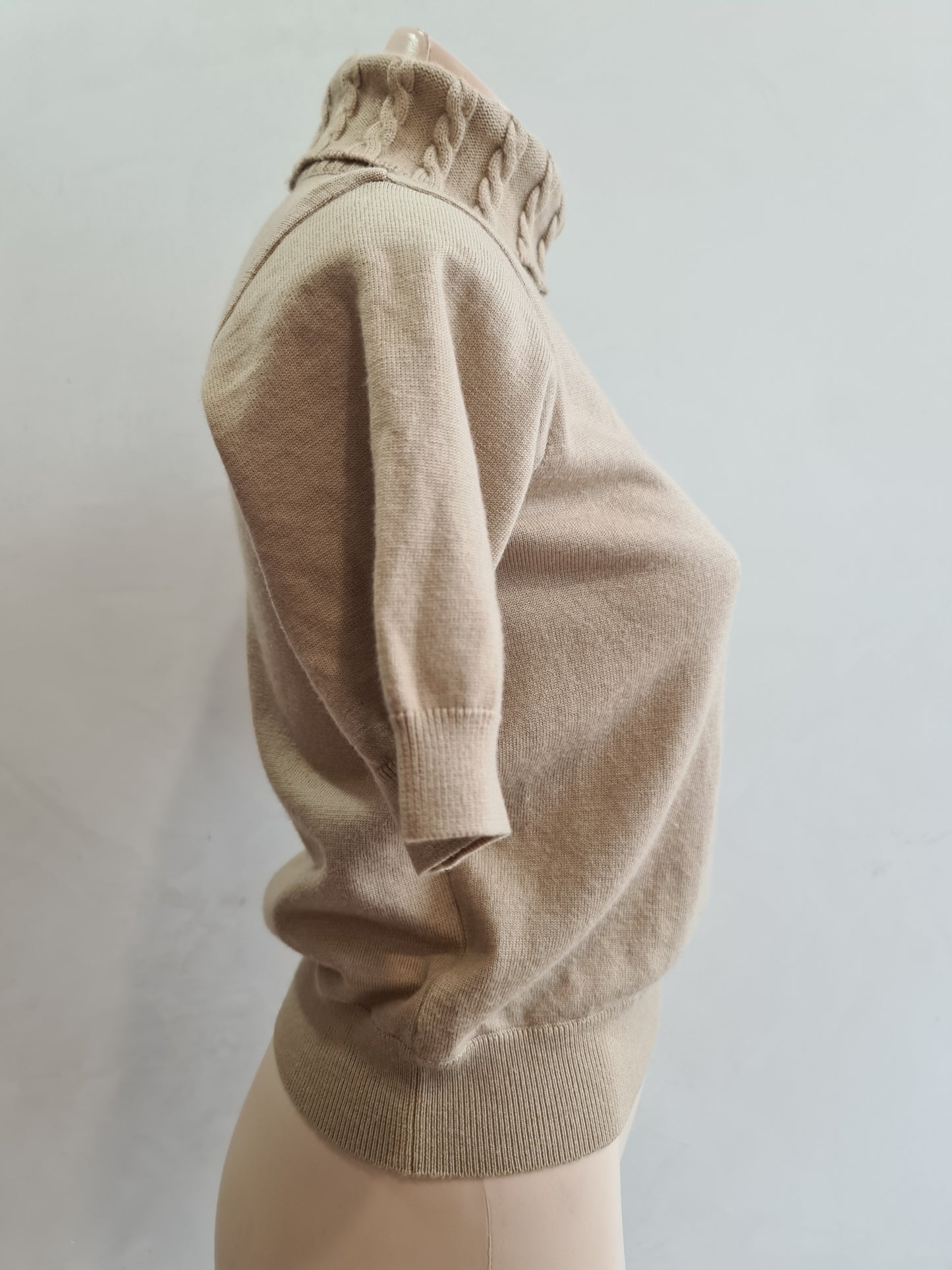 Daks Beige High Neck Knit Top - size S