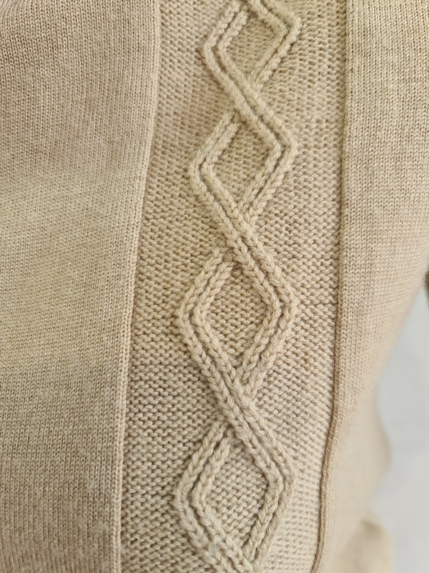 Daks Beige High Neck Knit Top - size S