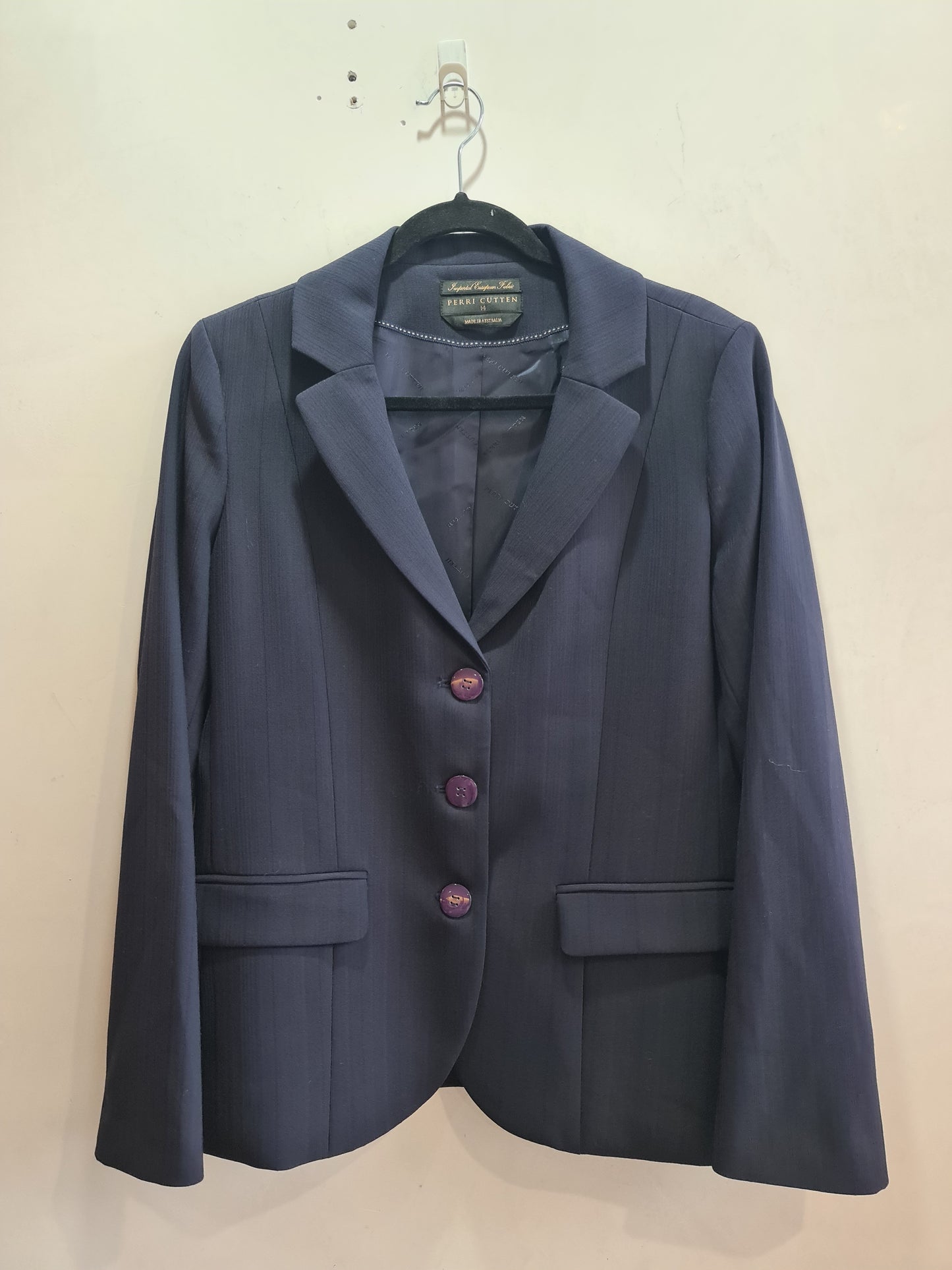 Perri Cutten Navy Jacket - size 14