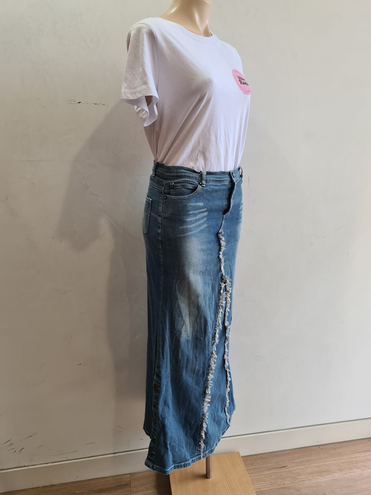Tyte Denim Maxi Skirt - size L