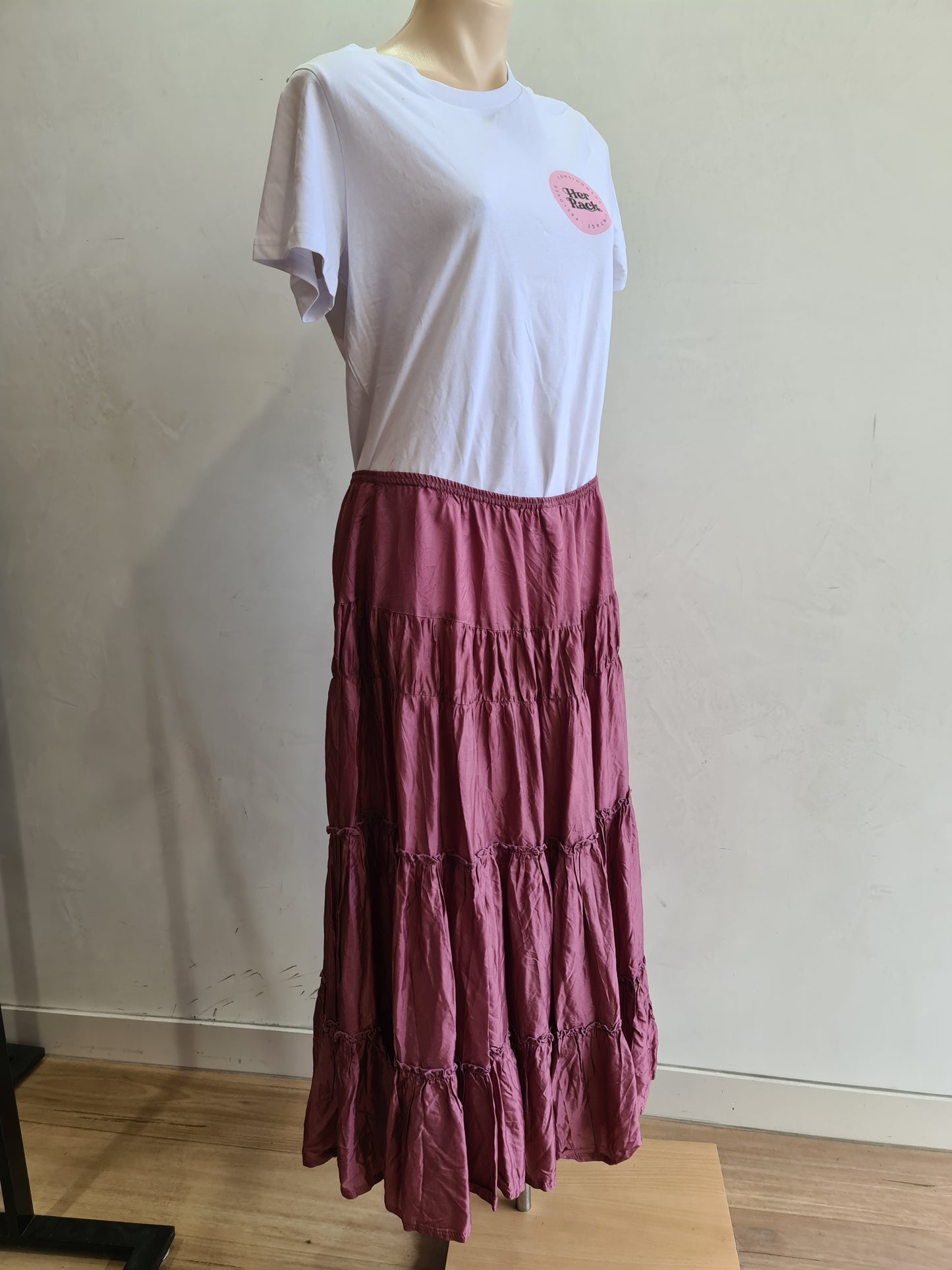 Vintage Target Tiered Berry Maxi Skirt - size 18