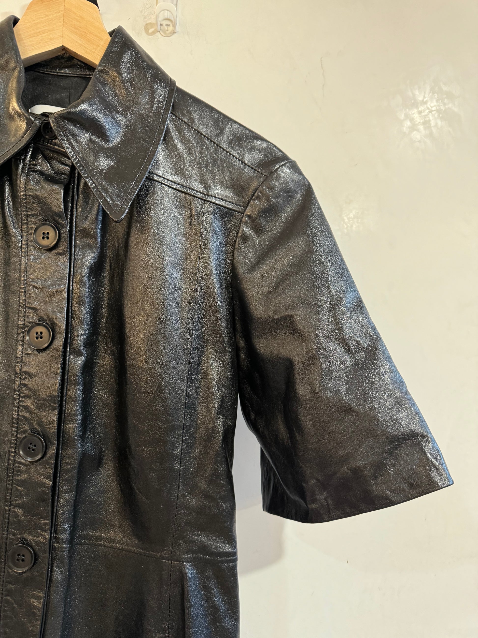 SCANLAN THEODORE Black Leather Dress Size 8 Her Rack SCANLAN THEODORE Black Leather Dress Size 8 Her Rack