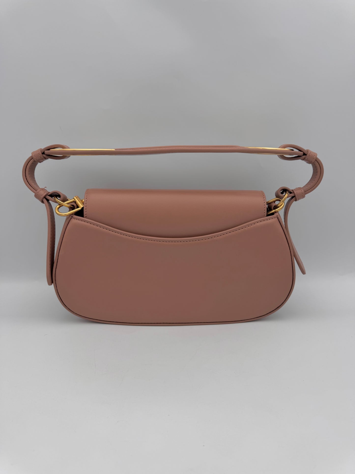 OFF-WHITE Clam Baguette Bag in Beige with Logo