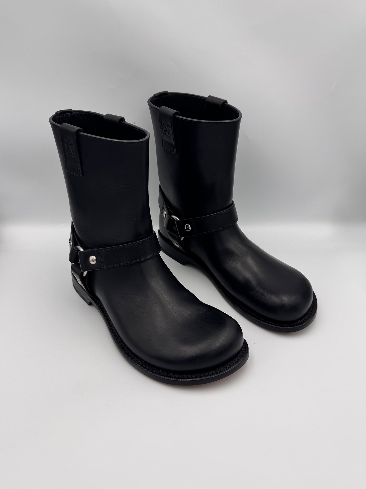 LOEWE Campo Anagram Embossed Biker Boot Size 39