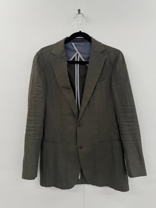 MJ Bale Olive Linen Blazer - Size 36