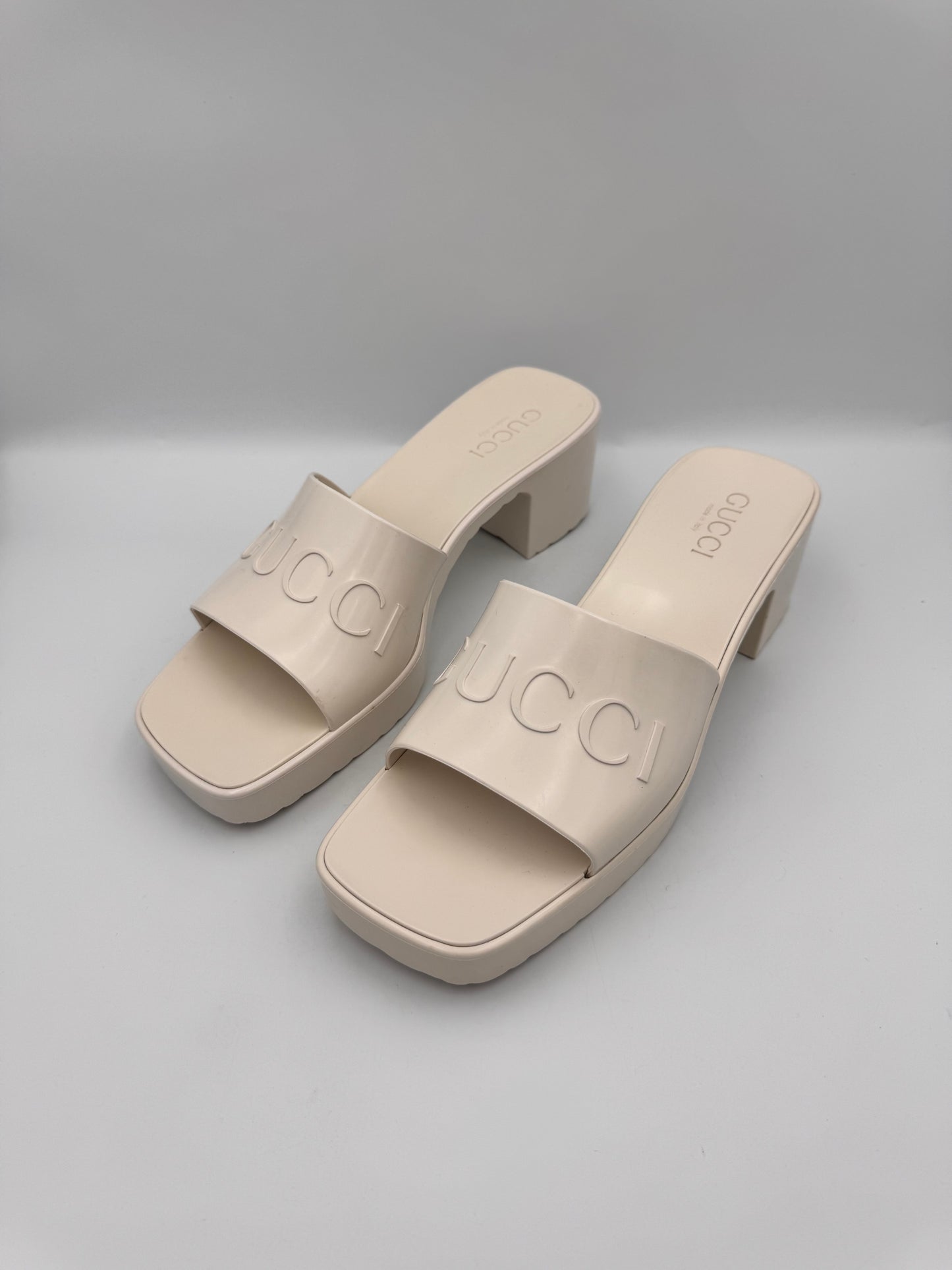 GUCCI Rubber Platform Sandals Size 39