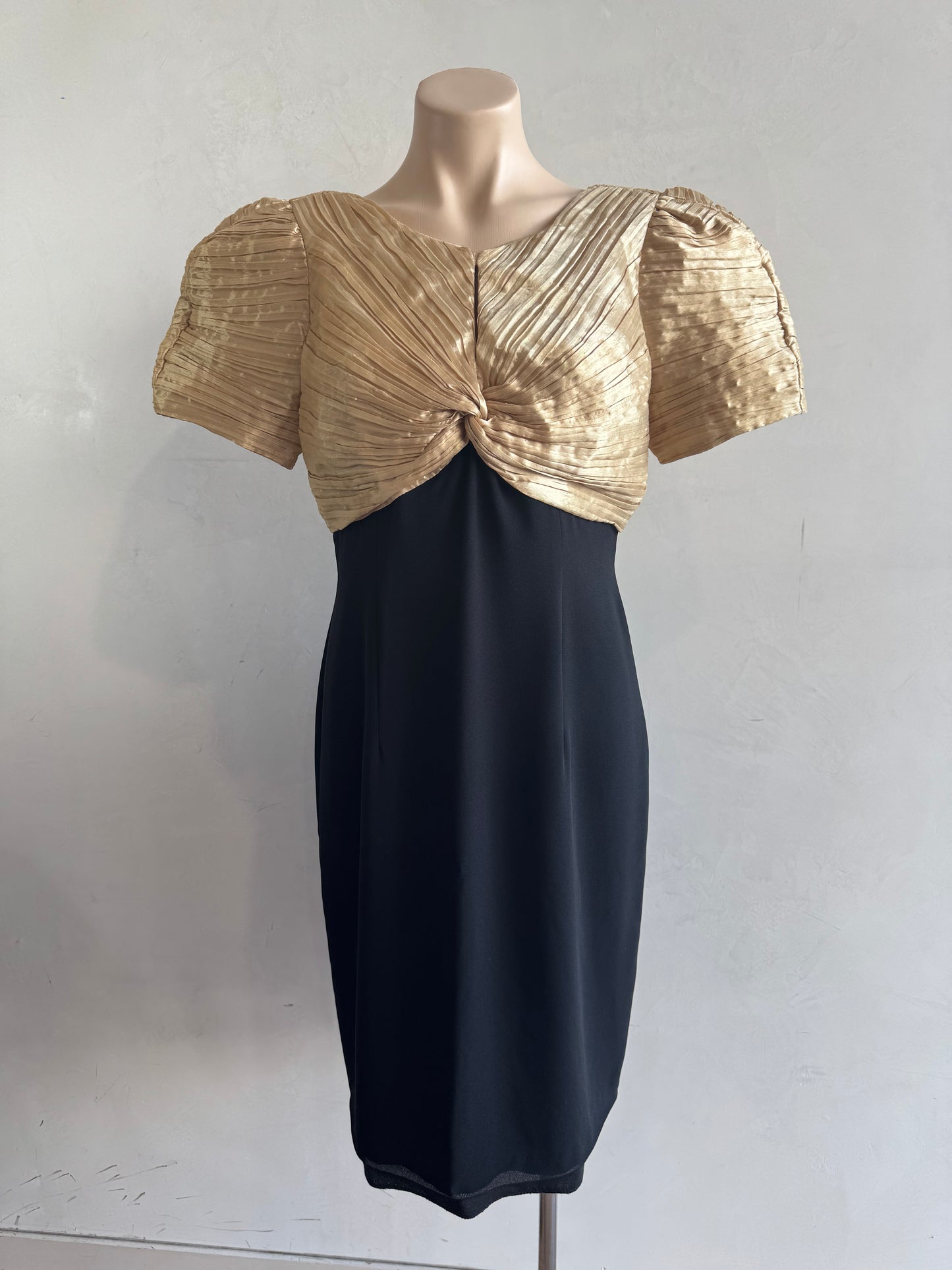 Vintage Mr. K & Co. Gold trim evening dress - size L