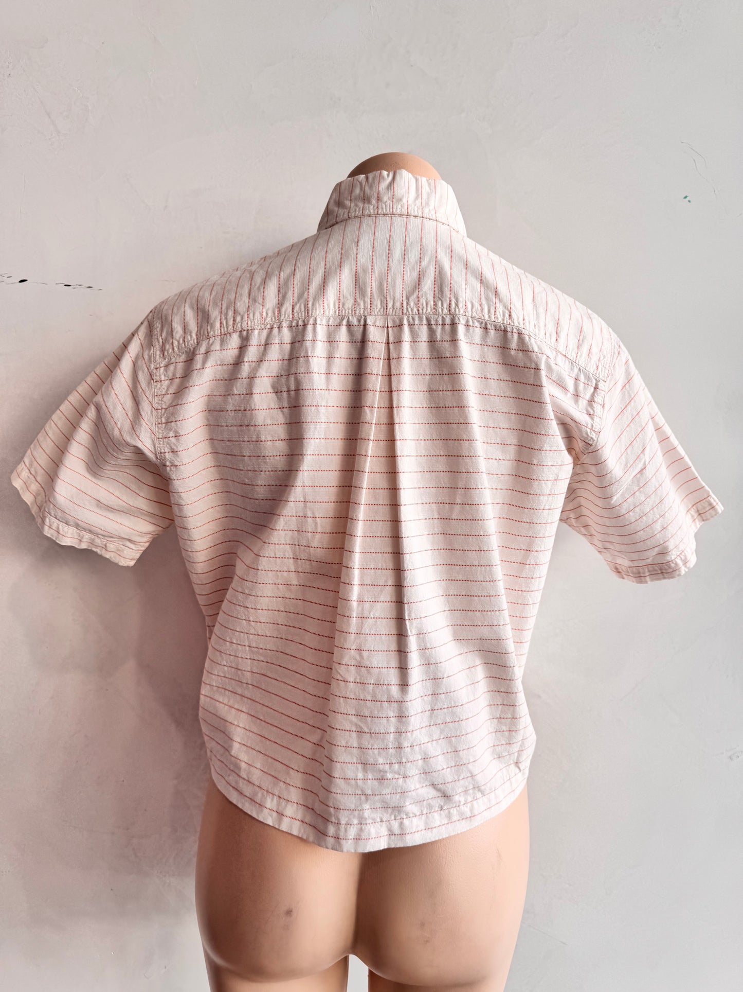 Upcycled IXIZ Oranges and Cream stripe shirt - size S